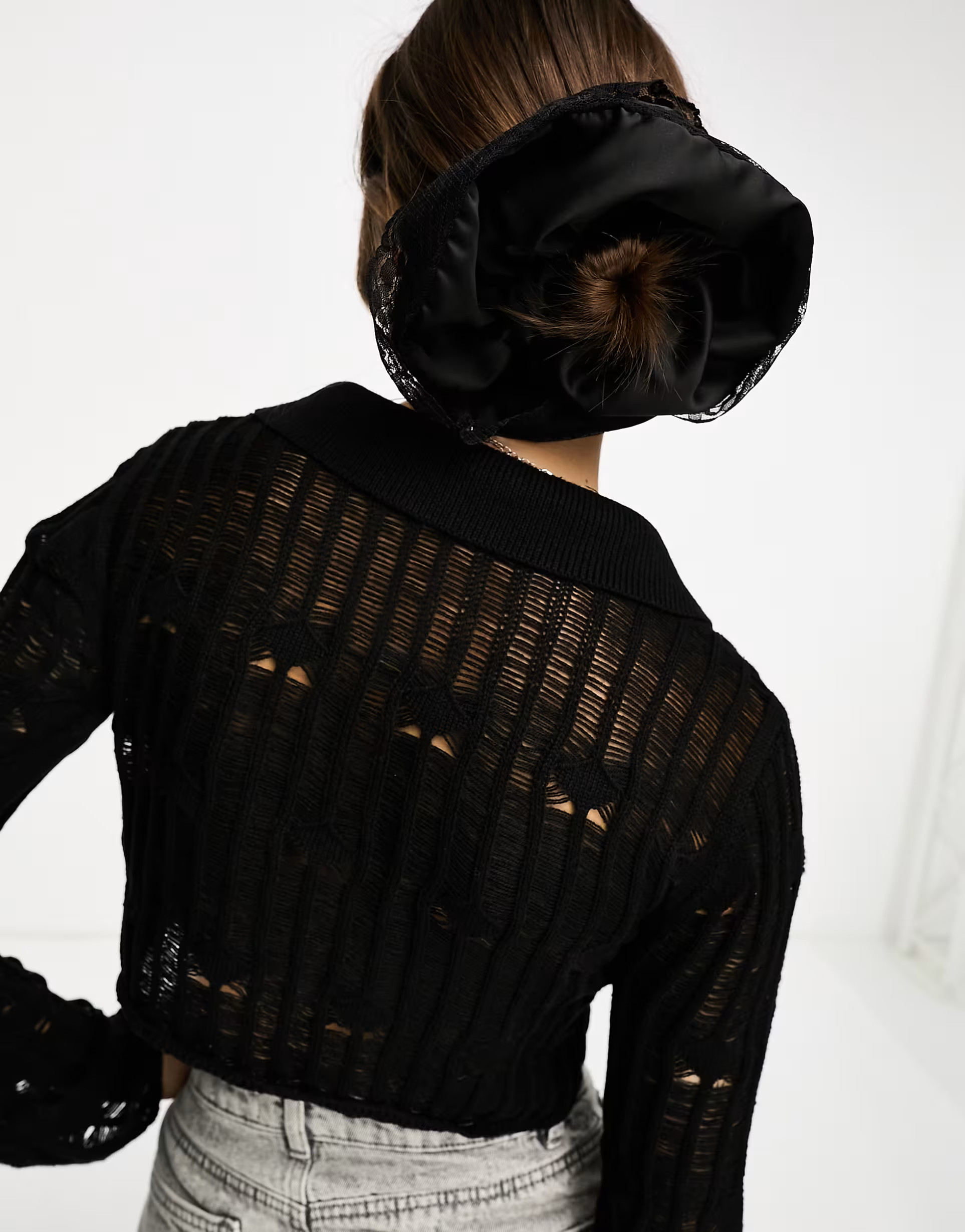 Reclaimed Vintage oversized lace satin scrunchie | ASOS (Global)