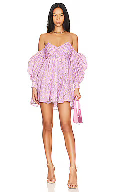Bardot Lani Floral Mini Dress in Lilac Mist from Revolve.com | Revolve Clothing (Global)