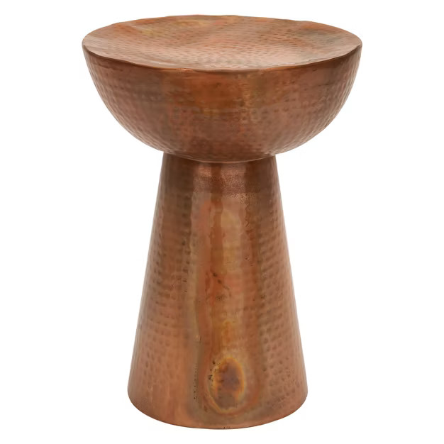 Metal Pedestal Stool Flat Top Copper - Olivia & May | Target