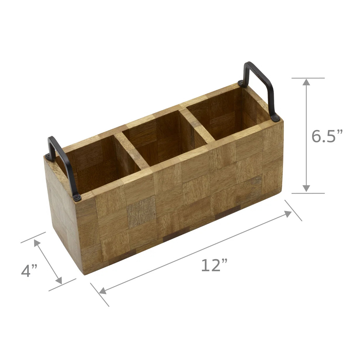 Gourmet Basics by Mikasa Avery Checkered Wood Flatware Caddy, Assorted | Wayfair North America