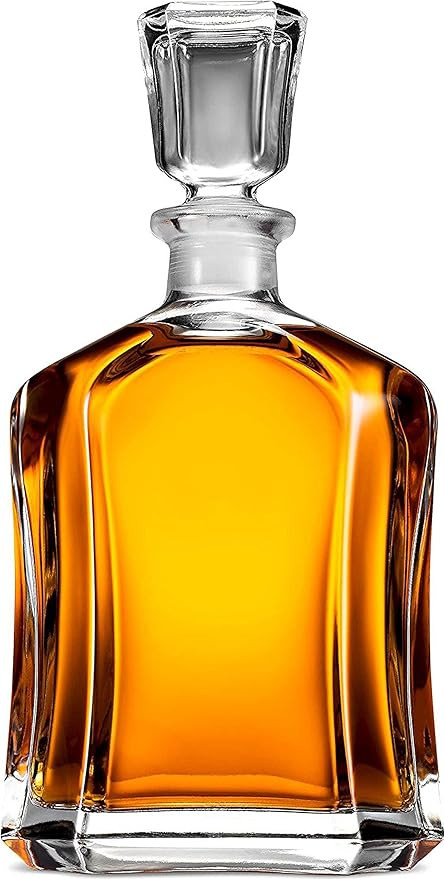 Paksh Capitol Glass Decanter with Airtight Geometric Stopper - Whiskey Decanter for Wine, Bourbon... | Amazon (US)