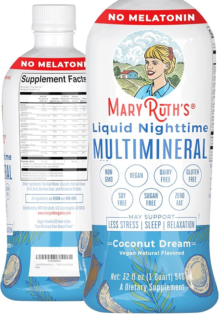 Nighttime Liquid Multimineral Supplement | Sugar Free | Natural Sleep Support for Adults & Kids |... | Amazon (US)