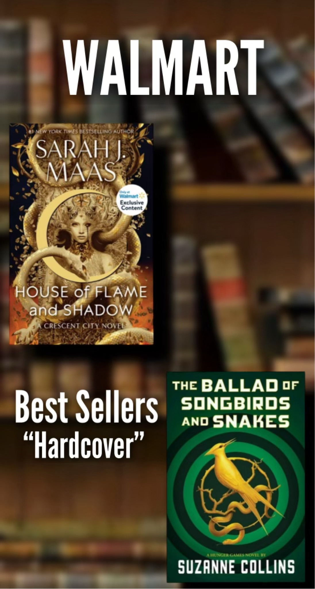 Walmart hardcover best sellers:
Ballad of the songbirds and snakes , Hunger games, Walmart finds, crescent city house of flame and shadow 

#LTKGiftGuide #LTKfindsunder50 #LTKMostLoved