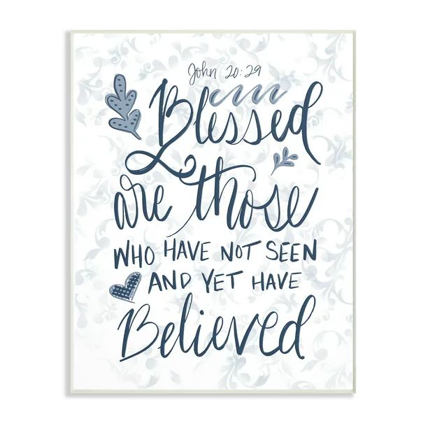 The Stupell Home Decor Collection Blessed Are Those Elegant Navy Blue and White Oversized Wall Pl... | Walmart (US)