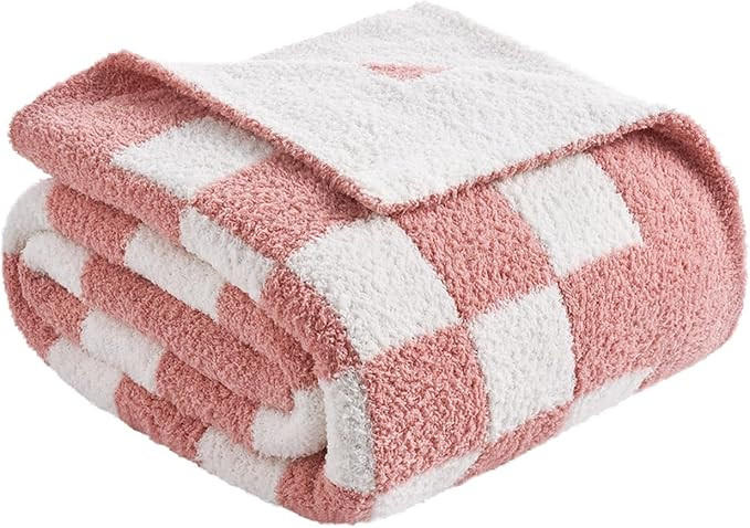 Snuggle Sac Checkered Throw Blanket for Couch, Super Soft, Cozy Warm Knit Blankets, Reversible Pl... | Amazon (US)
