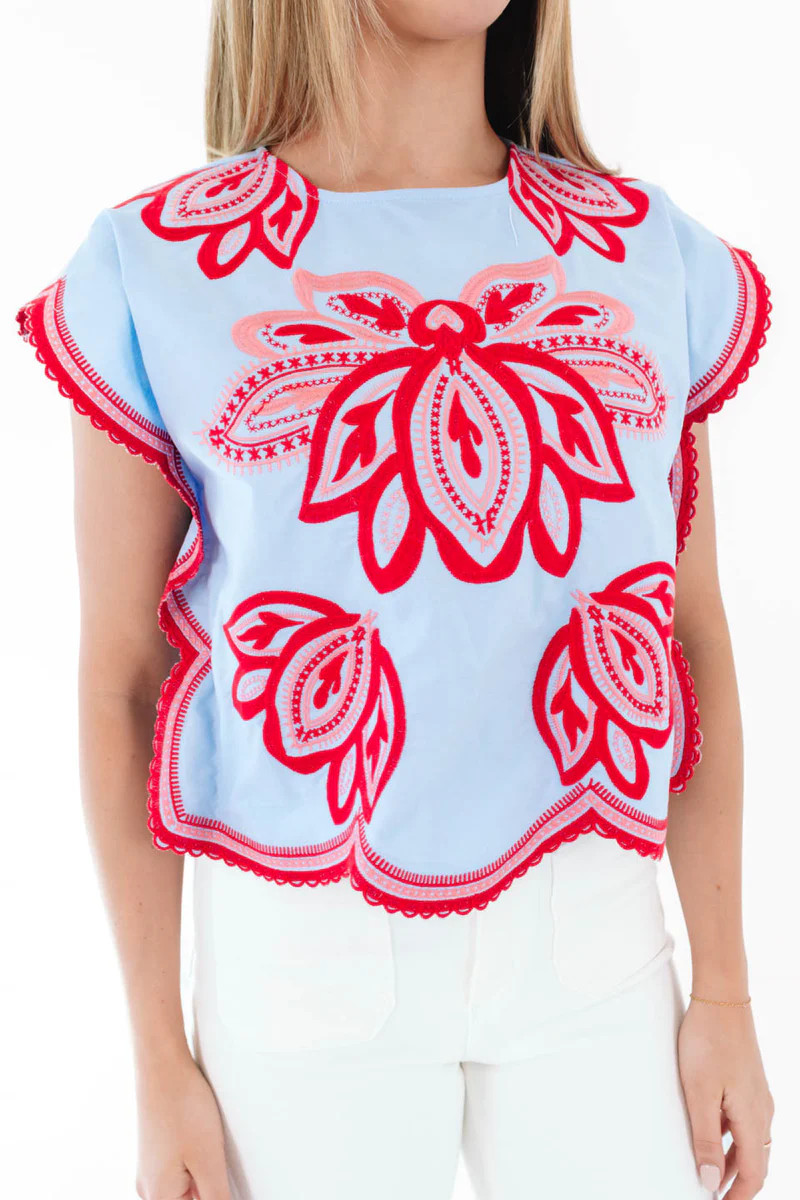 Look Twice Top - Blue | The Impeccable Pig