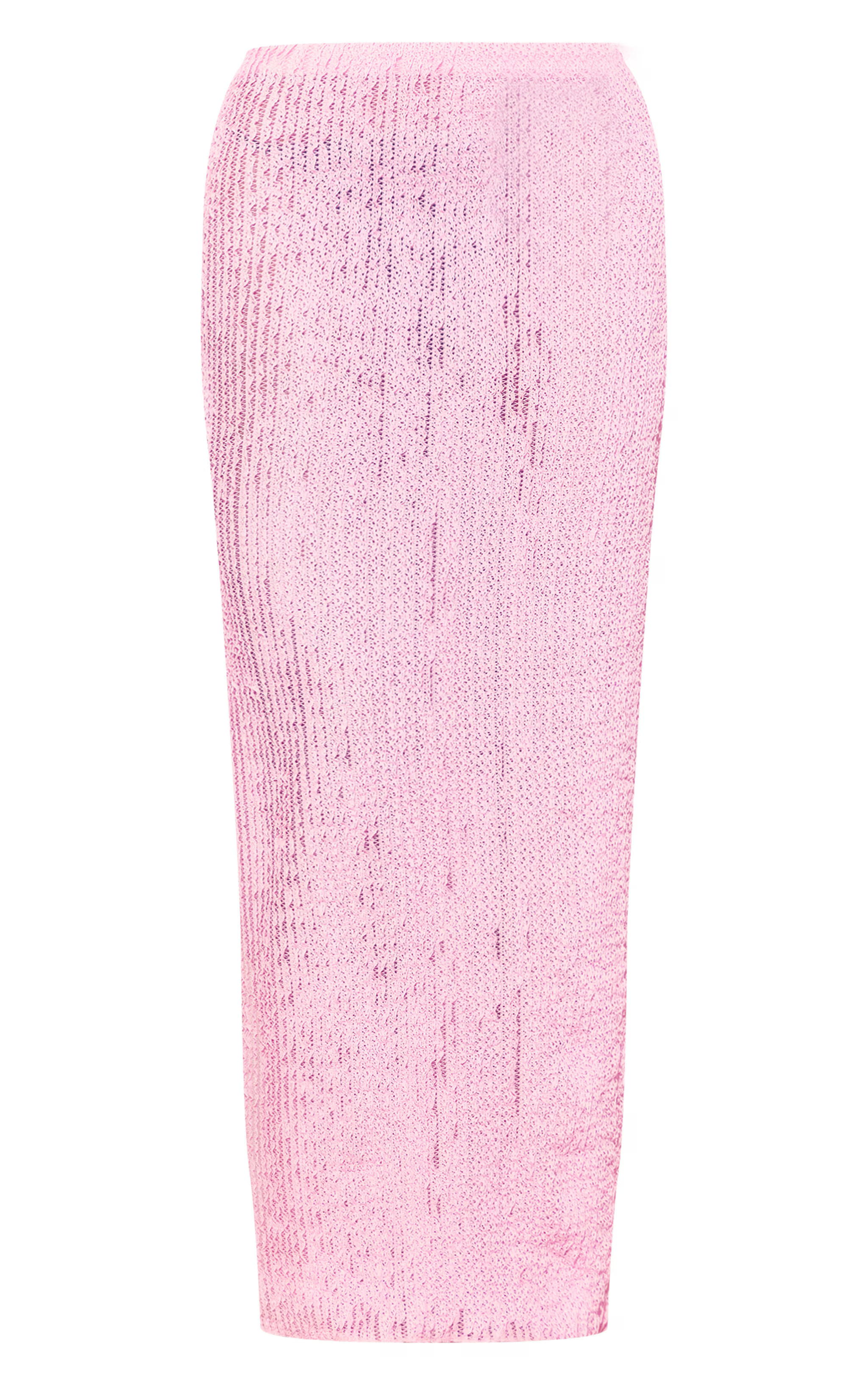 Pink Textured Jersey Split Side Maxi Skirt | PrettyLittleThing US