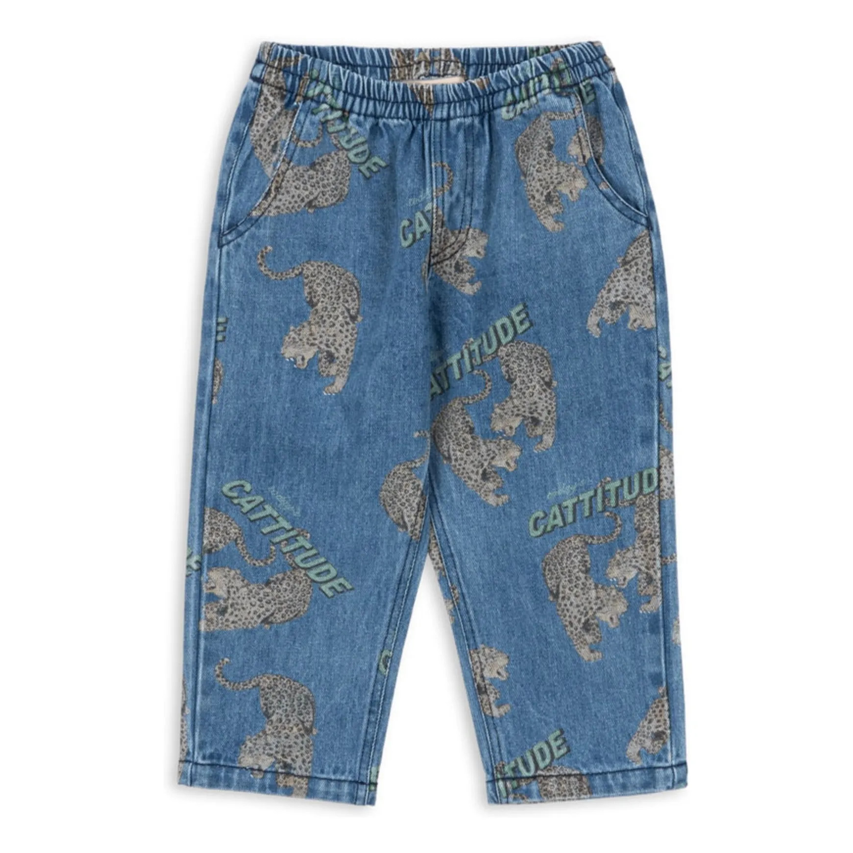 Organic Cotton Cheetahs Magot Jeans | Blue | Smallable