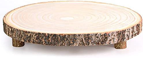 Caydo 9-10 Inch Wood Cake Stand Round Wood Slice with Legs, Large Wood Slice Rustic for Table Cen... | Amazon (US)