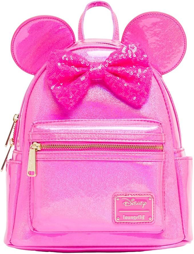 Loungefly Disney Minnie Mouse Glitter Sparkle Womens Double Strap Shoulder Bag Purse | Amazon (US)