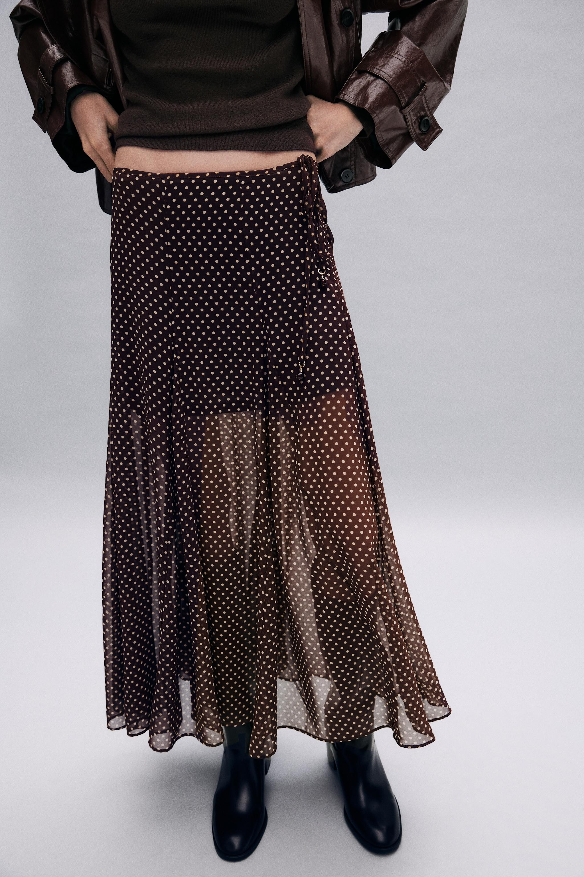 POLKA DOT MIDI SKIRT | Zara AU