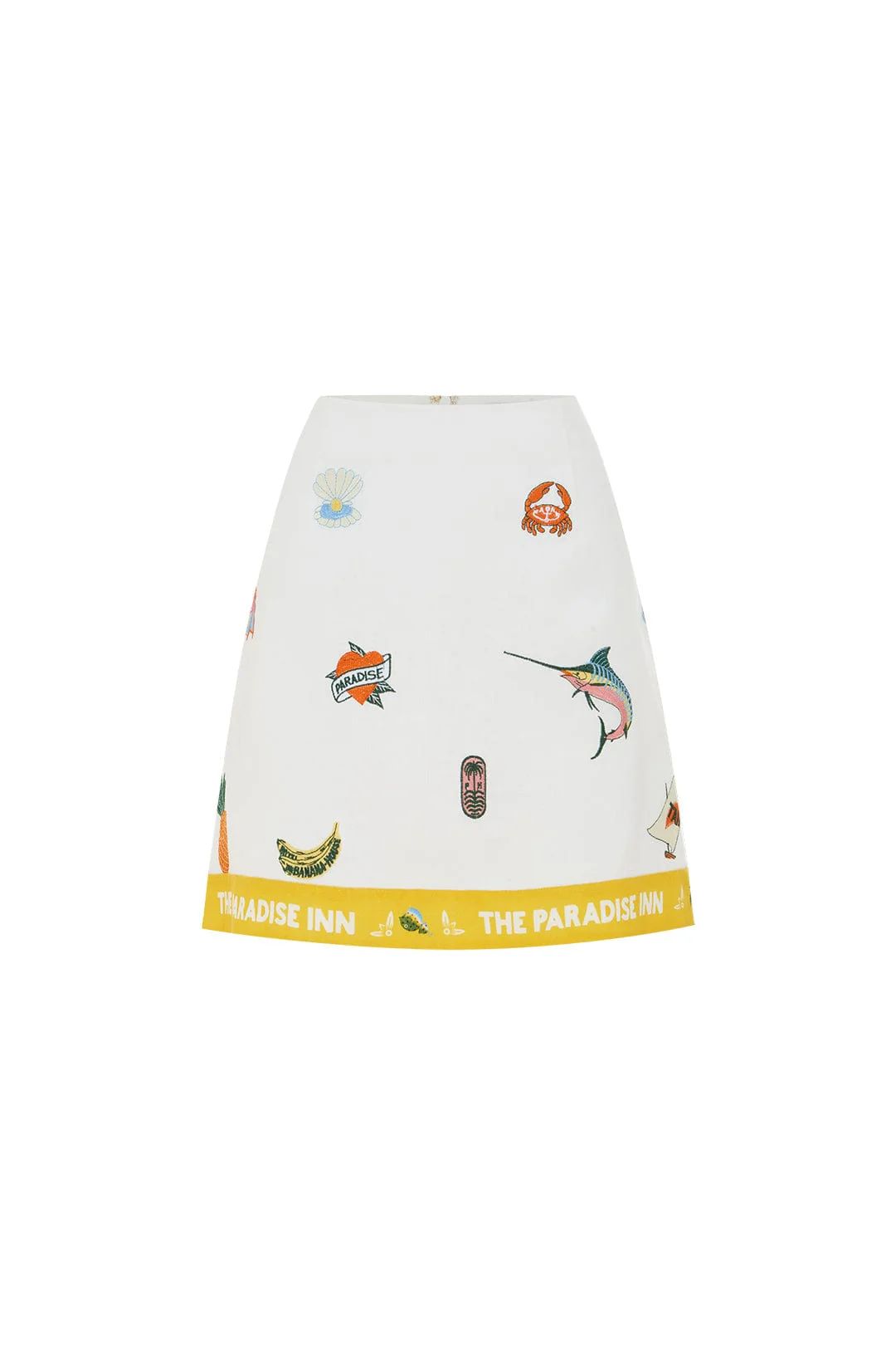 BLUE MARLIN EMBROIDERED SKIRT | Alemais