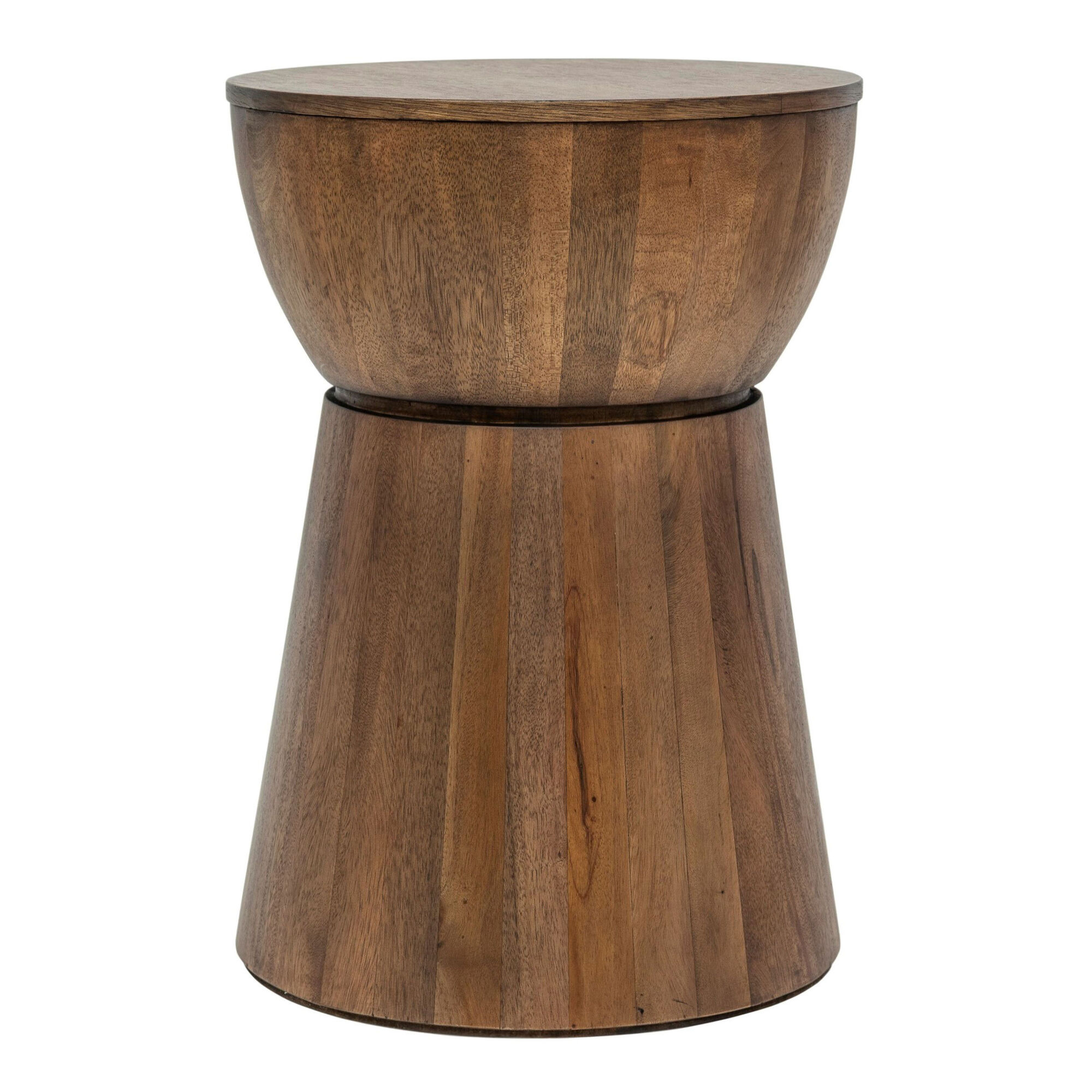 Penley Round Mango Wood Drum Side Table | World Market