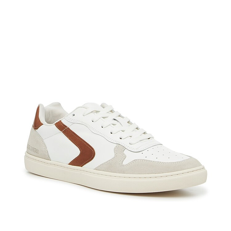 Steve Madden Court Sneaker | Men's | White/Cognac Brown/Taupe | Size 8.5 | Sneakers | DSW