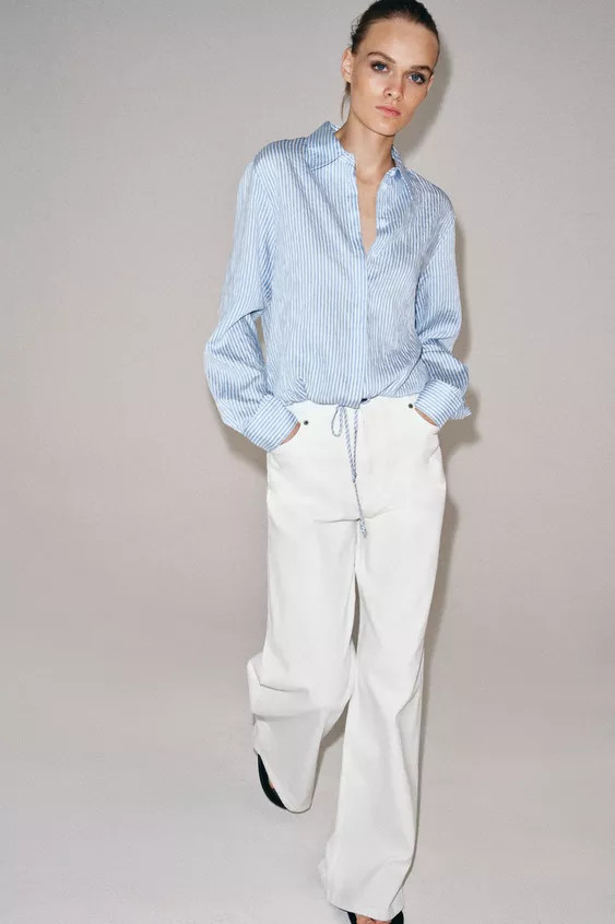 ZW COLLECTION STRIPED SHIRT WITH TIES | Zara US