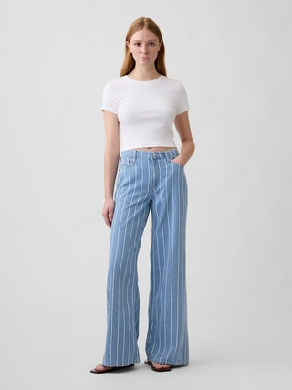 Mid Rise SuperLight Wide-Leg Jeans | Gap Factory
