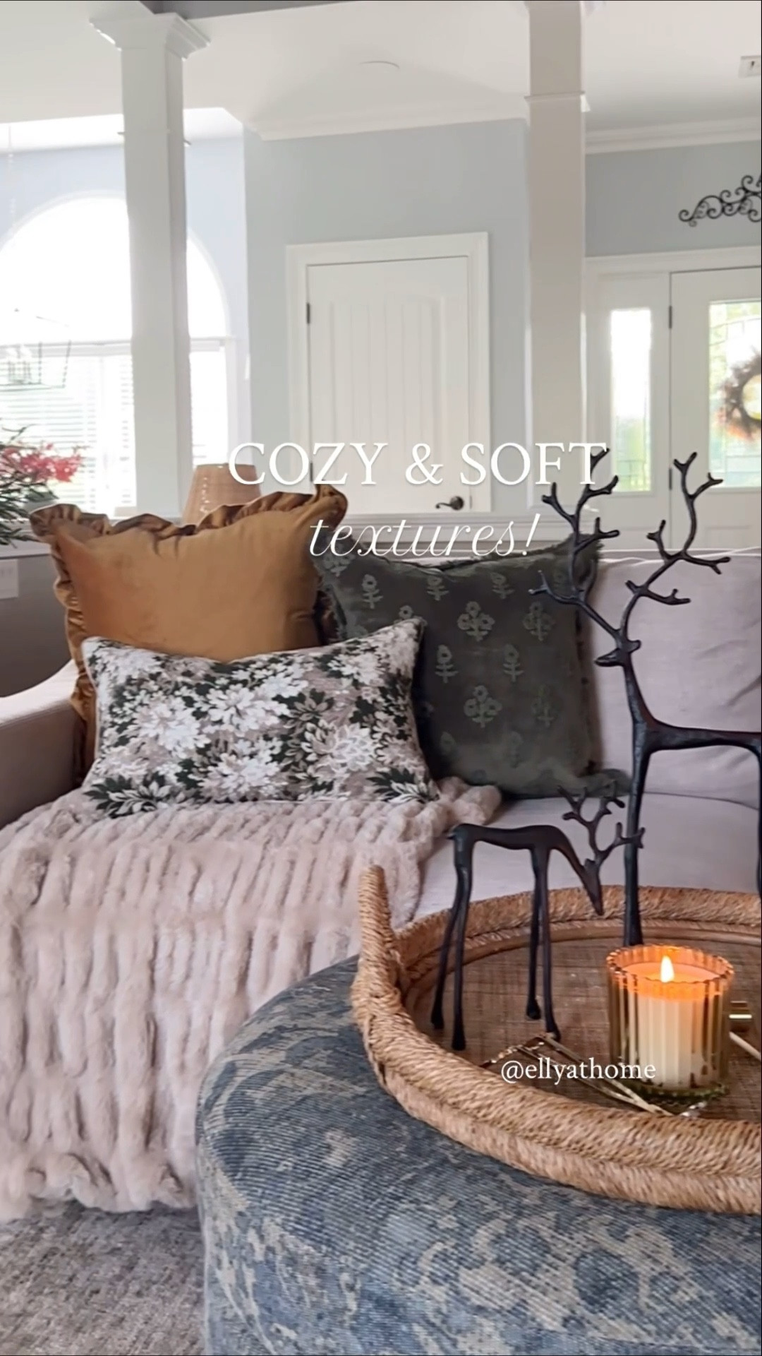 Cozy winter, holiday throw pillows, faux for throw blanket, best selling reindeer, candleholder, green glass vase, trays, dining room furniture. Amazon, Pottery Barn, Target, Crate & Barrel. 

#LTKFindsUnder50 #LTKHoliday #LTKHome