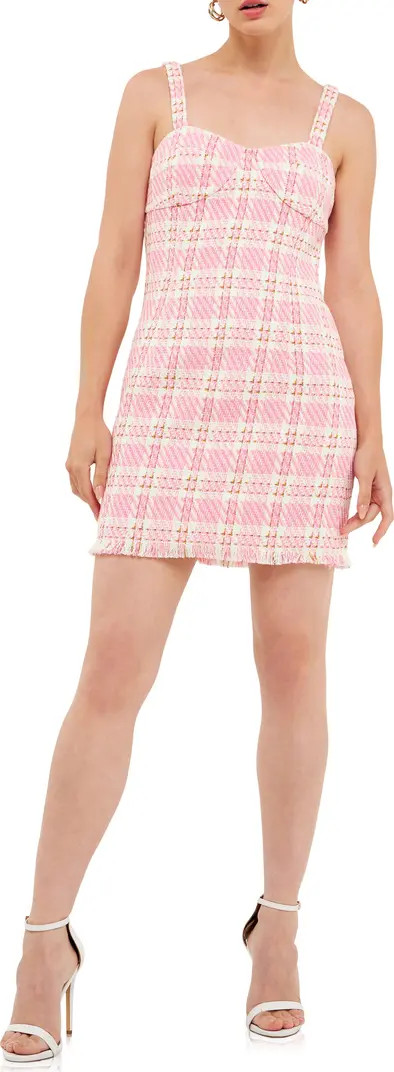 Endless Rose Plaid Tweed Minidress | Nordstrom | Nordstrom