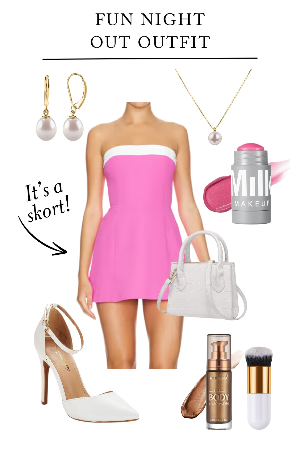 Fun night out outfit (pink dress)