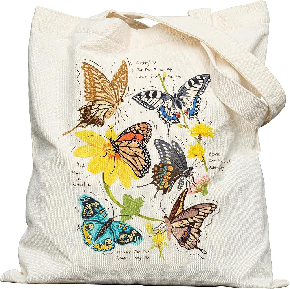 Canvas Tote Bag with Aesthetic Prints, Cute Tote Bag for Women Girls with Wide Strap, Gifts for C... | Amazon (US)