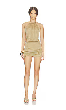 Tiger Mist Evanna Mini Dress in Gold from Revolve.com | Revolve Clothing (Global)