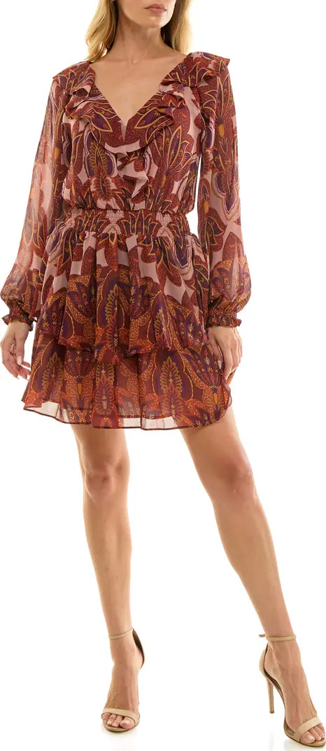 Floral Print Long Sleeve Minidress | Nordstrom