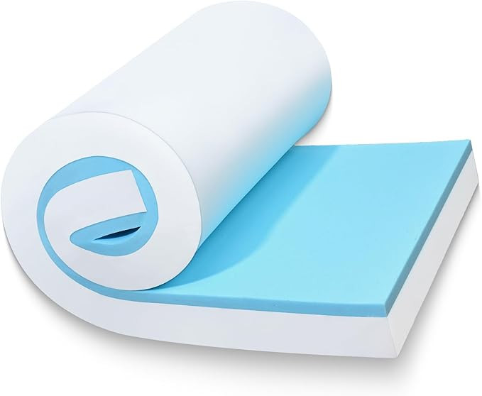 High Density Upholstery Foam Cushion - 4" Thick x 24" x 72", Gel Memory Foam Support Padding for ... | Amazon (US)