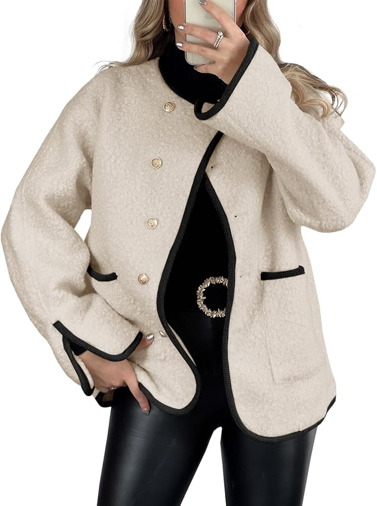 Tankaneo Womens Fuzzy Fleece Jackets Winter Button Down Faux Fur Coat Sherpa Outerwear with Pocke... | Amazon (US)