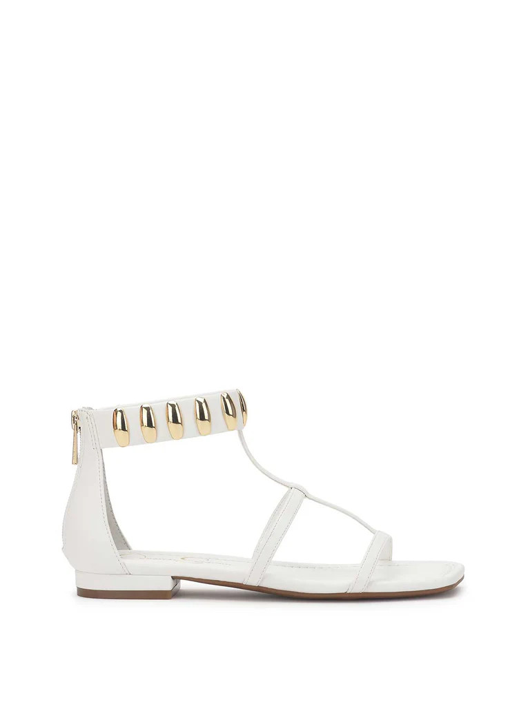 Elusta Flat Sandal in Bright White | Jessica Simpson E Commerce