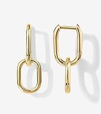 PAVOI 14K Gold Convertible Link Earrings for Women | Paperclip Link Chain Earrings | Drop Dangle ... | Amazon (US)