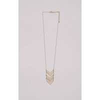 Hermia Gold Long Chevron Necklace | PrettyLittleThing US