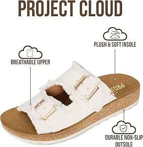 Project Cloud Comfortable Sandals Women - Lightweight with Plush & Soft Insole Buckle Womens Sand... | Amazon (US)