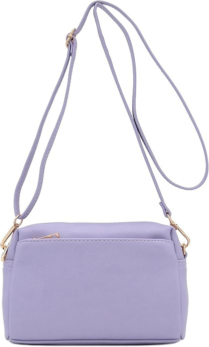 FashionPuzzle Triple Zip Small Crossbody Bag | Amazon (US)