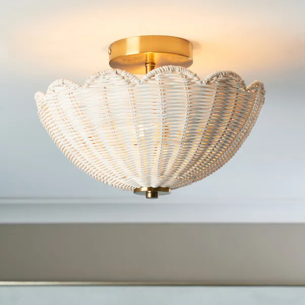 Amaria Uplighter Flush Ceiling Light | Dunelm