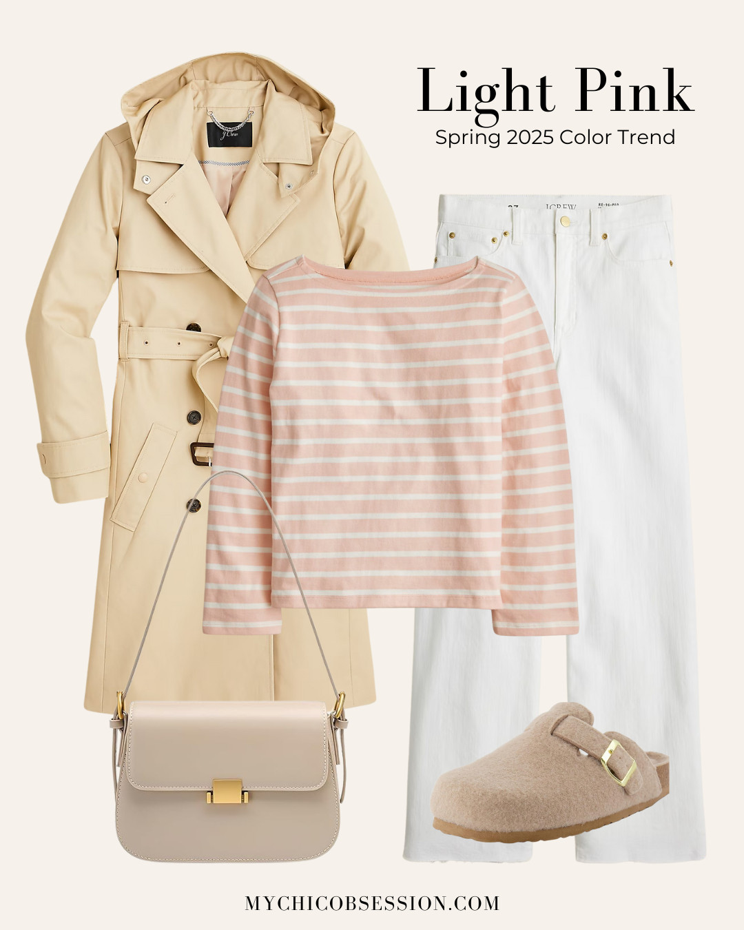 Style a spring outfit with one of the season's trending colors: light pink. No matter what shade you refer to it as, it adds the perfect shade to your brighter spring looks. Pair a striped shirt in pale pink and white with white jeans, clogs, a neutral shoulder bag, and a classic trench coat. 

 

#LTKSeasonal #LTKStyleTip #LTKShoeCrush