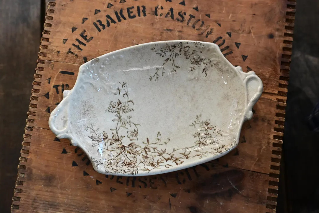 Antique Stained Ironstone and Brown Transferware Small Relish Dish or Platter, English Ironstone,... | Etsy (US)