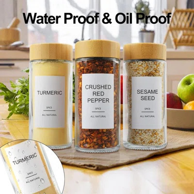 Glass Spice Jars With 398 Labels-4Oz 24 Pcs,Round Seasoning Jars With Bamboo Airtight Lids,Spice Container Set -Shaker Lids, Funnel,Brush And Marker I | Wayfair North America