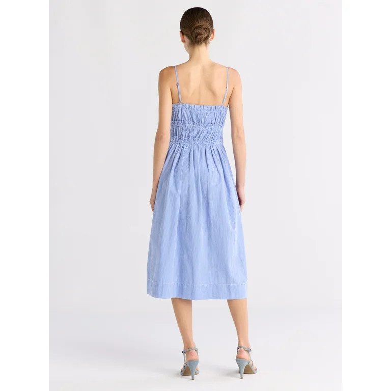 Free Assembly Women's Sleeveless Cotton Midi Dress with Bow Front, Sizes XS-XXL | Walmart (US)