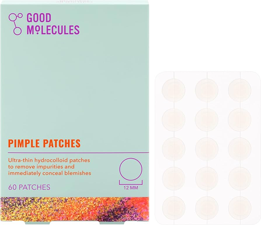 Good Molecules Pimple Patches (60 Patches) - Ultra-Thin Hydrocolloid Patches To Conceal Whitehead... | Amazon (US)