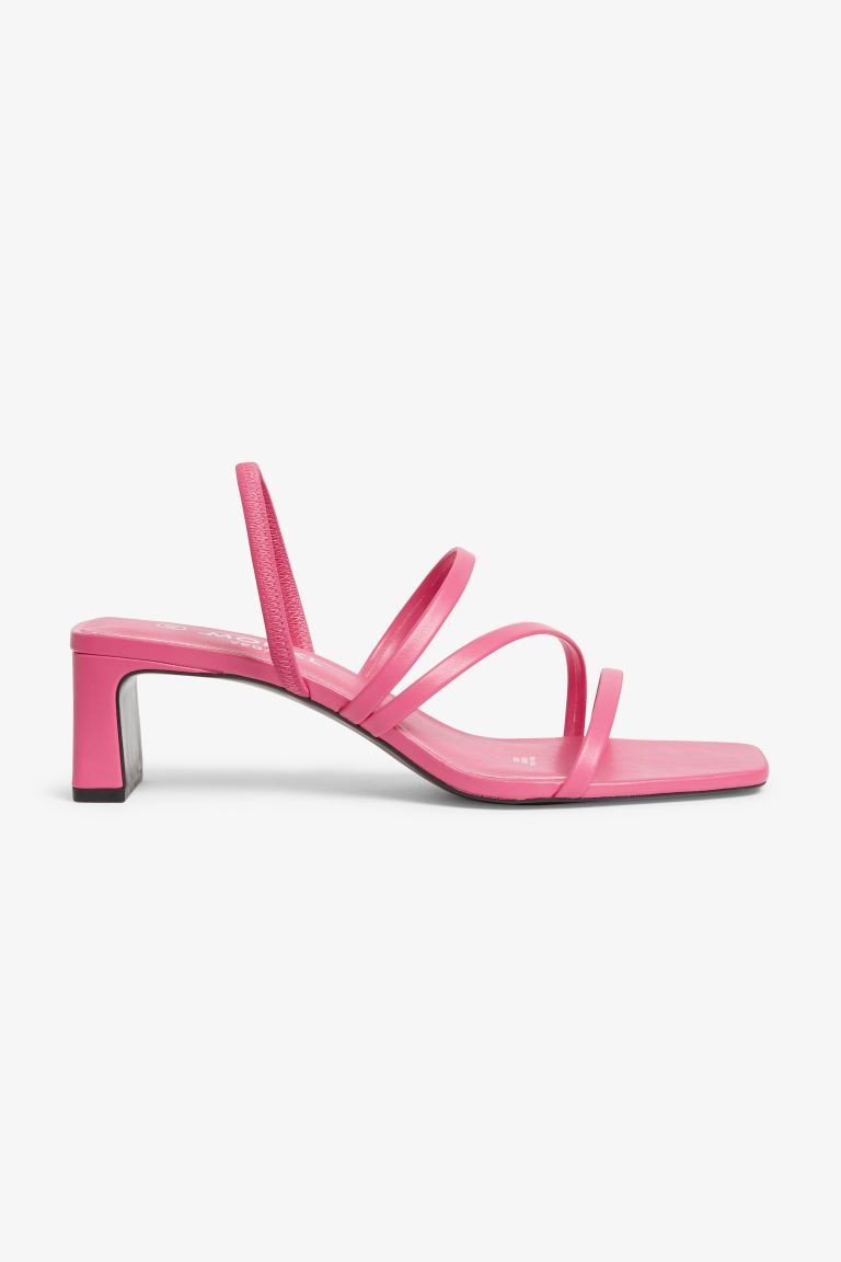 Block heel strappy sandals - Hot pink - Ladies | H&M GB | H&M (UK, MY, IN, SG, PH, TW, HK)