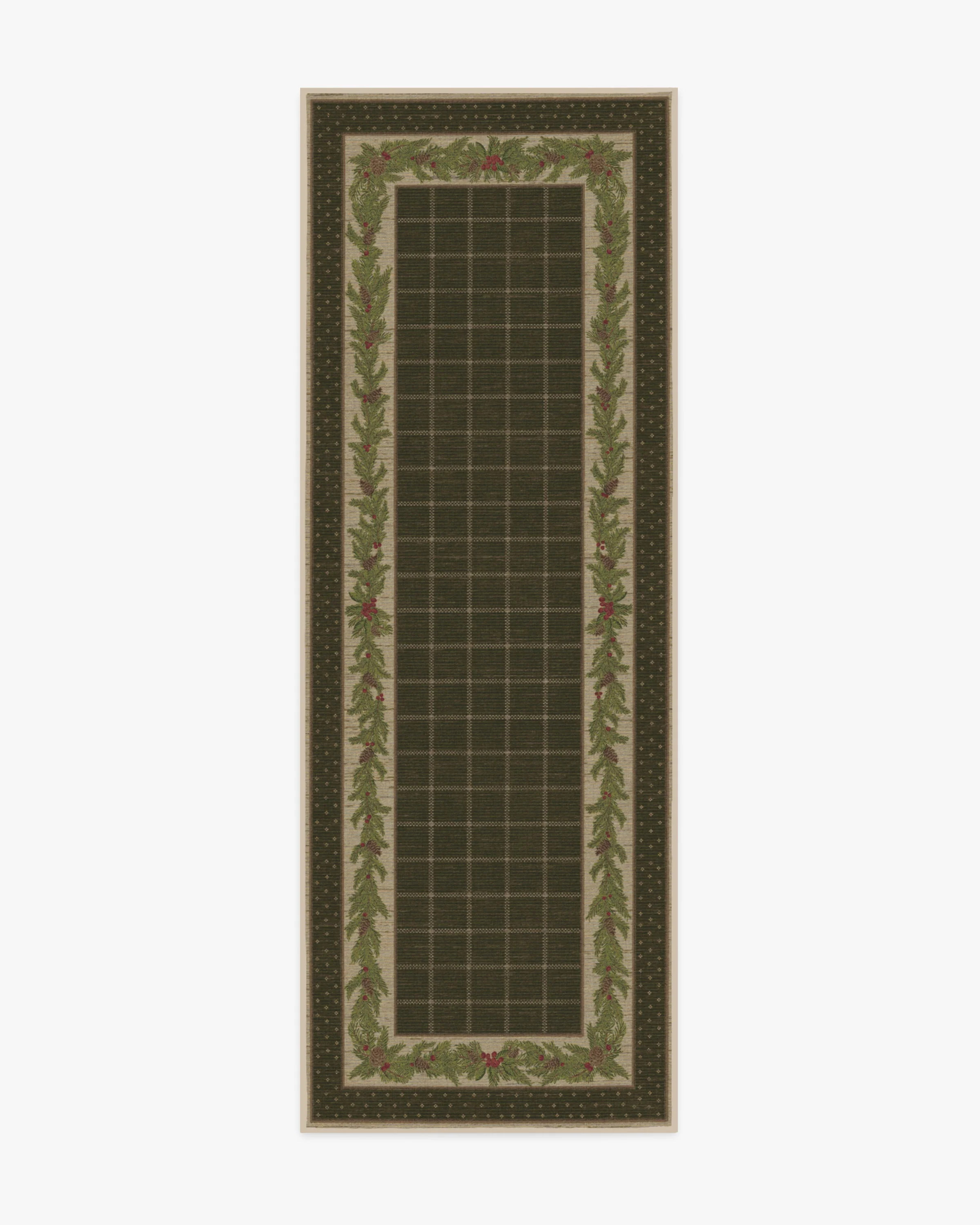 Pine Border Dark Olive Rug | Ruggable US | Ruggable