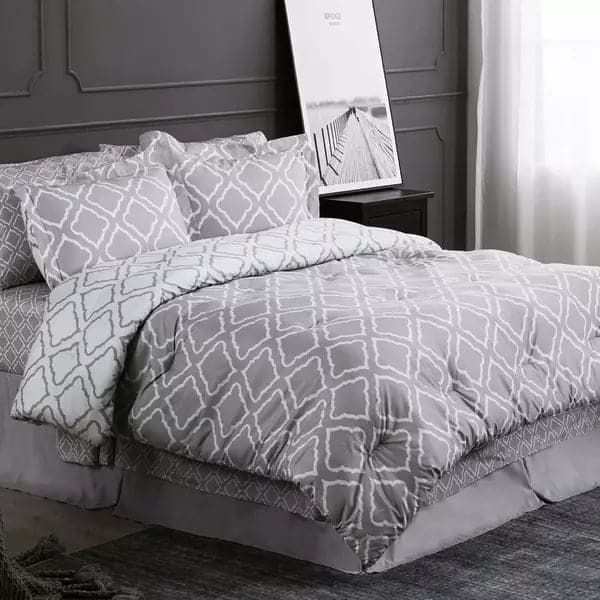 Bedsure Quatrefoil Pattern Microfiber Duvet Cover Set | Bedsure