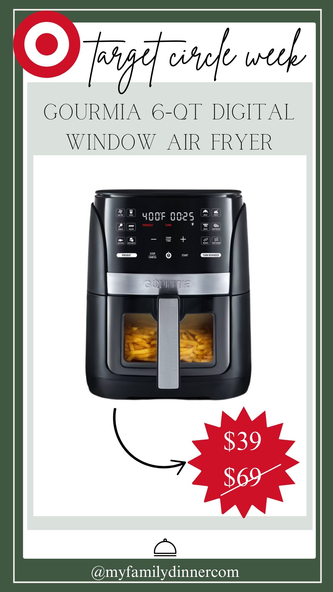 Huge sale at Target with enormous deals including this air fryer for under $40! 
Target circle week is on! 

#LTKFindsUnder50 #LTKSaleAlert #LTKHome