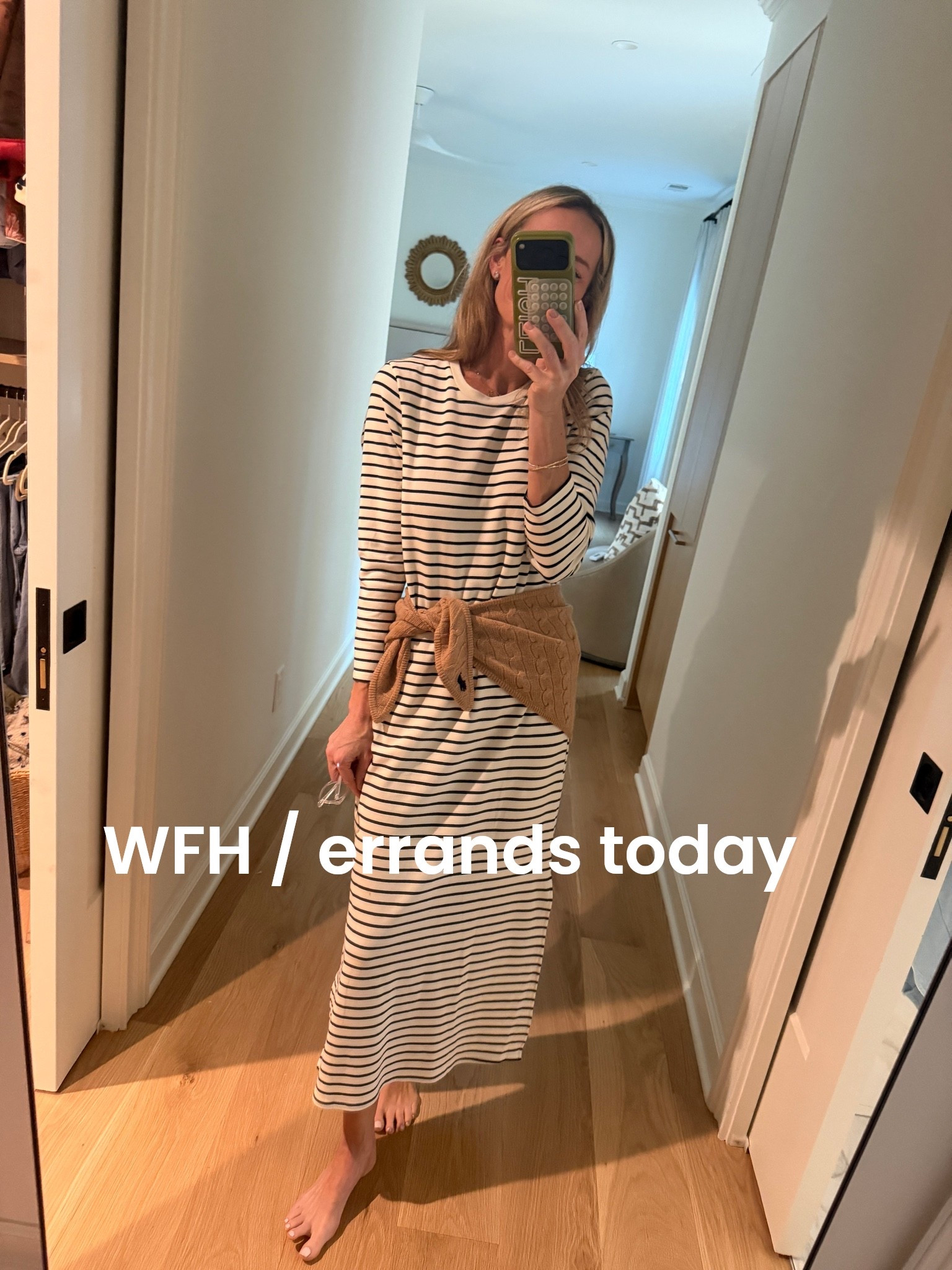 Small dress! Love this cashmere triangle scarf.