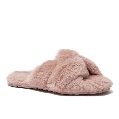 Lands' End Women's Fluffy Slide House Slippers - 7 - Light Dusty Pink | Target
