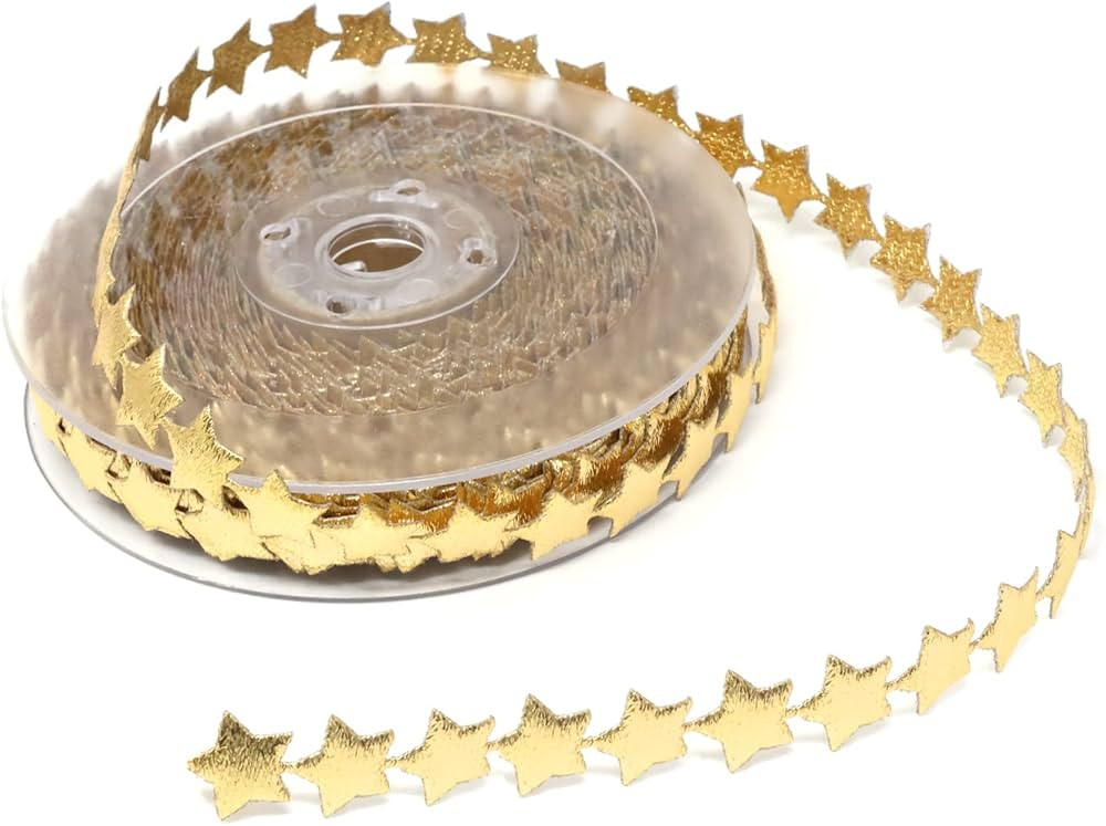 Honbay Sparkly Polyester Star Ribbon Trim Embellishment, Star Decoration Ribbons, for Wedding, Bi... | Amazon (US)