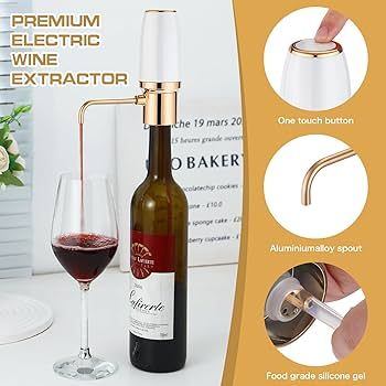 BLUBYEES Electric Wine Aerator Pourer with Stopper, Automatic Wine Bottle Dispenser Machine with ... | Amazon (US)