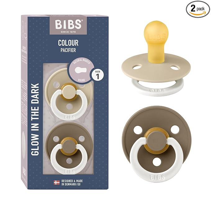 BIBS Pacifiers Colour Collection | Natural Rubber Baby Pacifier | Set of 2 BPA-Free Soothers | Ma... | Amazon (US)
