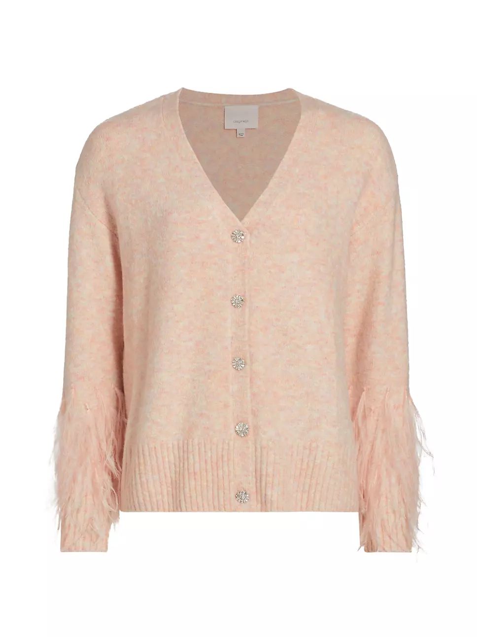 Briana Feather-Trim Knit Cardigan | Saks Fifth Avenue