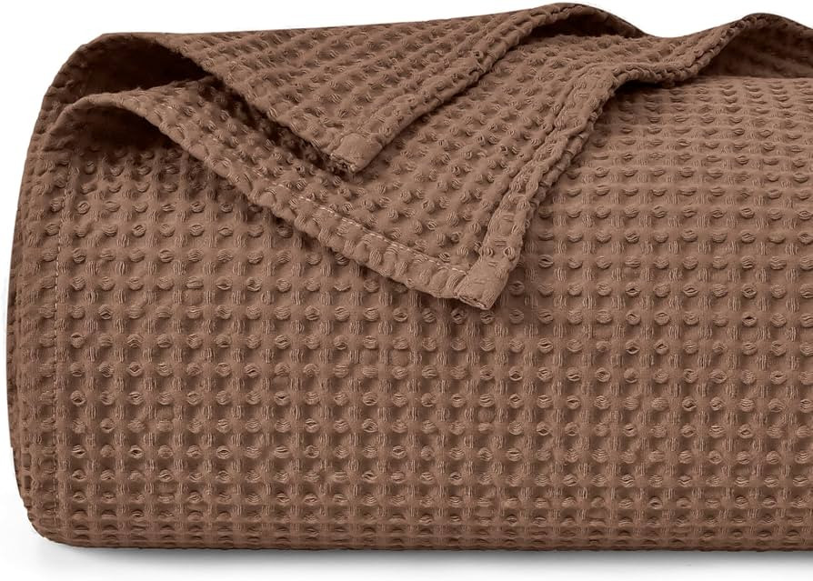 PHF 100% Cotton Waffle Weave Blanket King Size 104" x 90"-Lightweight Washed Soft Breathable Blan... | Amazon (US)